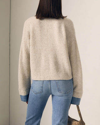 Le Jean Harvey Sweater superlight denim and oatmeal