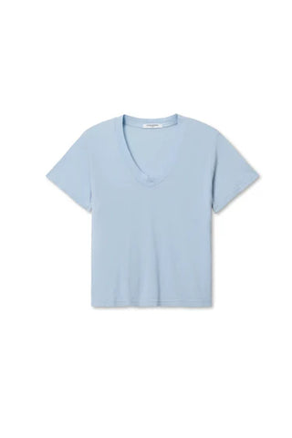 Perfect White Tee Hendrix Cotton Boxy V-Neck Tee Powder Blue