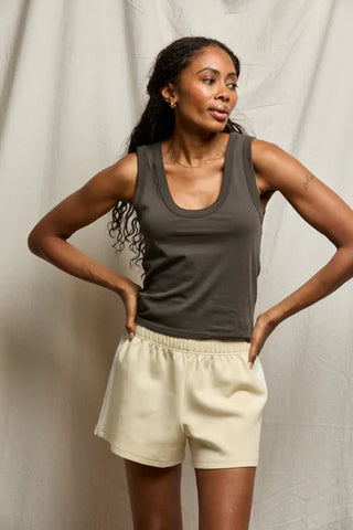 Perfect White Tee Khara Crisy U Neck Tank Vintage Black