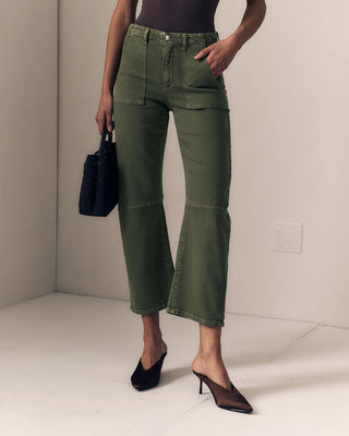 Le Jean Utility Soft Barrel olive green