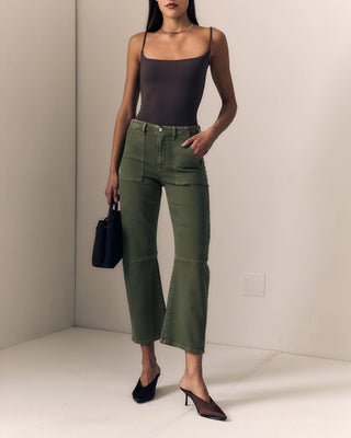 Le Jean Utility Soft Barrel olive green
