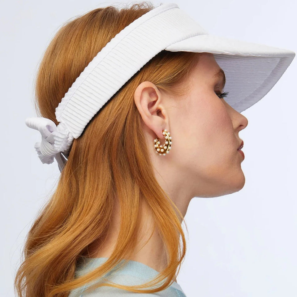 Lele Sadoughi Pearl Archer Mini Hoop Earrings