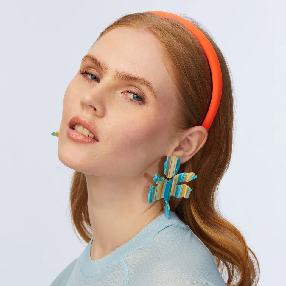 Lele Sadoughi Playa Stripe Paper Lily Earrings