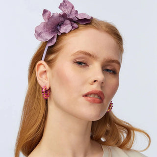 Lele Sadoughi Ultraviolet Archer Mini Hoop Earrings