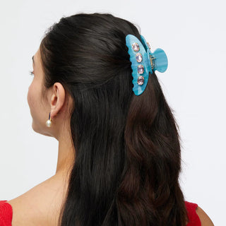Lele Sadoughi Azure Large Crystal Claw Clip