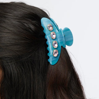 Lele Sadoughi Azure Large Crystal Claw Clip