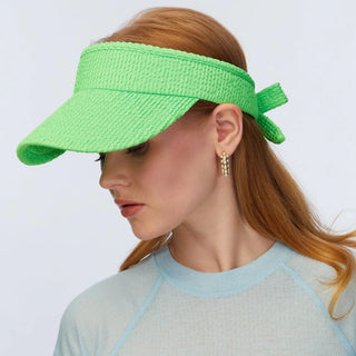 Lele Sadoughi Swimmer Bow Tie Visor Parakeet