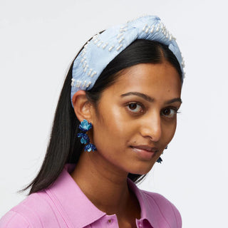 Lele Sadoughi Cloudy Sky Knotted Venus Embellished Headband