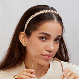 Lele Sadoughi Gold Strand Shell Headband
