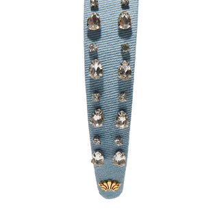 Lele Sadoughi Light Denim Bessette Crystal Trim Headband