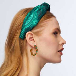 Lele Sadoughi Malachite Printed Knotted Headband