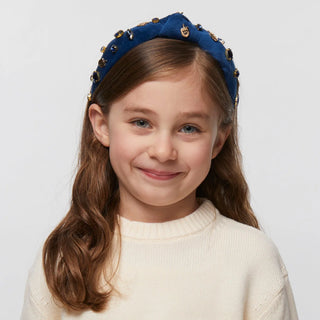 Lele Sadoughi Indigo Kids Crystal Dreidel Knotted Headband