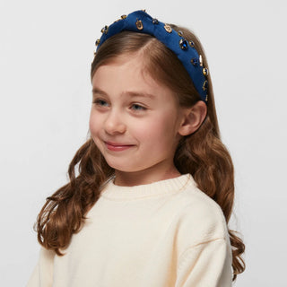 Lele Sadoughi Indigo Kids Crystal Dreidel Knotted Headband