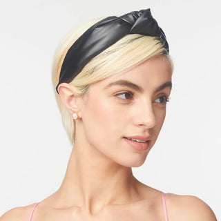 Lele Sadoughi Faux Leather Knotted Headband Black