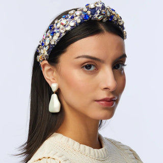 Lele Sadoughi Glittering Crystal Slim Knotted Headband Rachel Floral