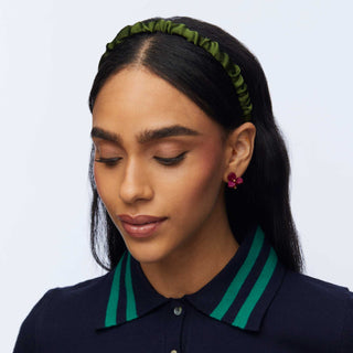 Lele Sadoughi Jessie Silk Headband Pine Green