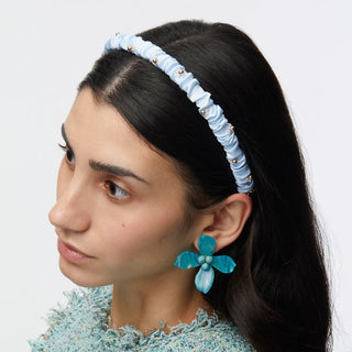 Lele Sadoughi Powder Blue Jessie Flower Headband