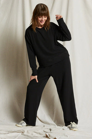 Perfect White Tee Marcie Brushed Sweater Jersey Pull On Pant True Black