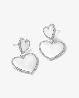 Melinda Maria You Have My Heart Pavé Earrings with White Diamondettes