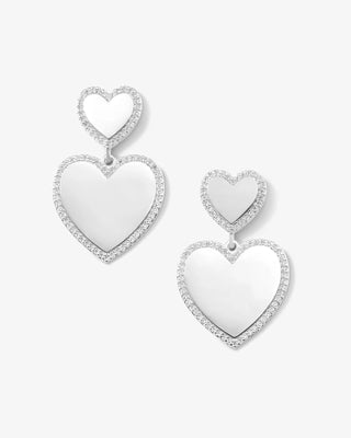 Melinda Maria You Have My Heart Pavé Earrings with White Diamondettes