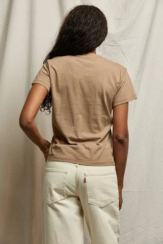 Perfect White Tee Hendrix Cotton Boxy V-Neck Tee Mocha
