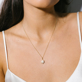 Zahava Heirlooms North Star with Pavé Diamond Pendant in White Gold/Yellow Gold Chain