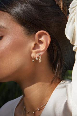 EF Collection Diamond Pillow Bar Stud Earring