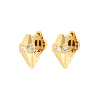 Three Stories Puffy Kite Geometric Diamond Hoop Earring