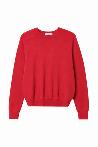 Perfect White Tee Alexi French Terry Raglan Crew Sweatshirt Red