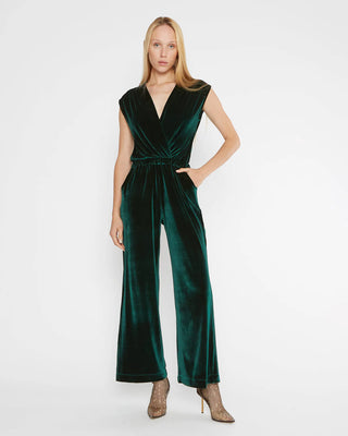 Ripley Rader Emerald Velvet Classic Jumpsuit