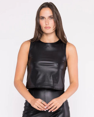Ripley Rader Black Vegan Leather Tank Top