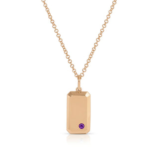 EF Collection Birthstone Dog Tag Necklace