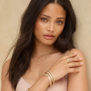 Three Stories Sari 5 Diamond Graduated Necklace