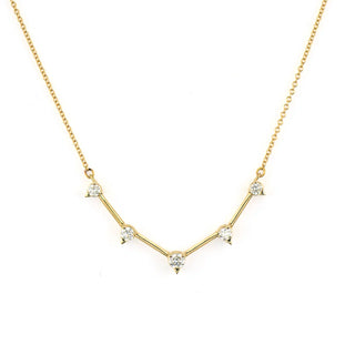Three Stories Sari 5 Diamond Graduated Necklace