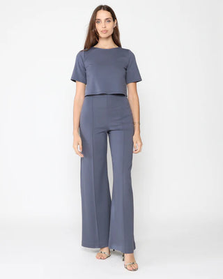 Ripley Rader Sea Blue Ponte Knit Wide Leg Pant-Long