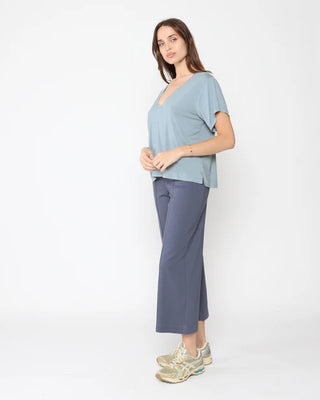 Ripley Rader Sea Blue Ponte Knit Straight Leg Pant-Cropped