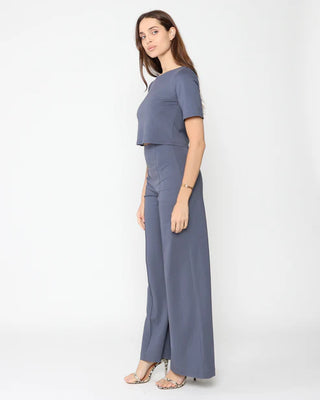 Ripley Rader Sea Blue Ponte Knit Wide Leg Pant-Long
