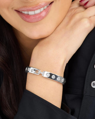 Melinda Maria Ashley Rodeo Lock Cuff 9mm with White Diamondettes