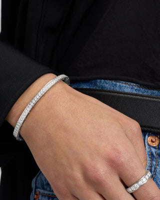 Melinda Maria Ashley Pavé Cuff 4mm with White Diamondettes
