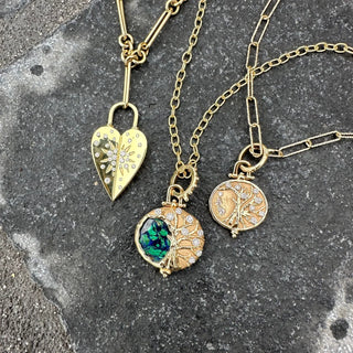 Three Stories Tree Of Life Azurite Oval Pendant