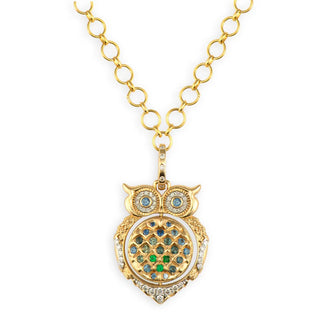 Three Stories Wise Owl Double Sided Locket Pendant
