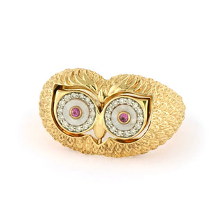 three stories owl flip ring product shot