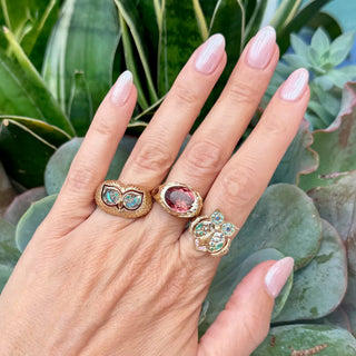 three stories owl flip ring