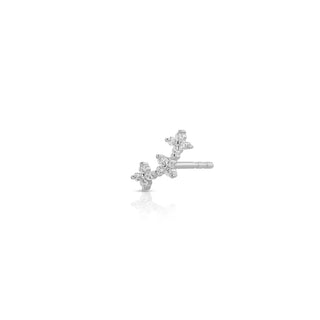 EF Collection Diamond Fleur Arc Stud Earring