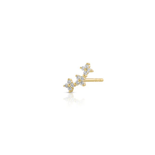 EF Collection Diamond Fleur Arc Stud Earring