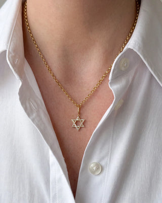 EF Collection Diamond Baguette Star of David Clip Charm