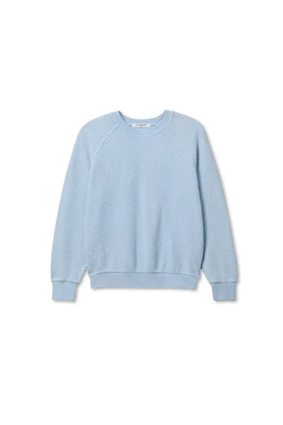 Perfect White Tee Ziggy Reverse Fleece Crew Neck Sweatshirt Powder Blue