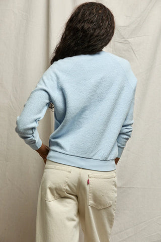 Perfect White Tee Ziggy Reverse Fleece Crew Neck Sweatshirt Powder Blue