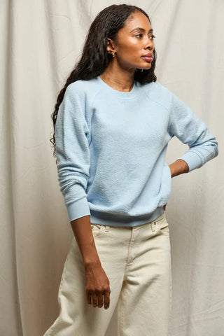 Perfect White Tee Ziggy Reverse Fleece Crew Neck Sweatshirt Powder Blue