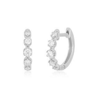 EF Collection Diamond Crown Huggie Earring